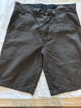 Fox Men’s Black & White Pinstripe Flat Front Shorts